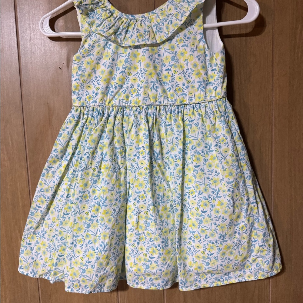 TOMMY BAHAMA Girls 100% Cotton Floral Fit Flare Dress Size 5 Bow at the Back